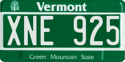 VT license plate XNE925