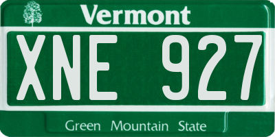 VT license plate XNE927