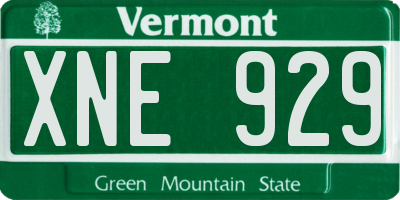 VT license plate XNE929