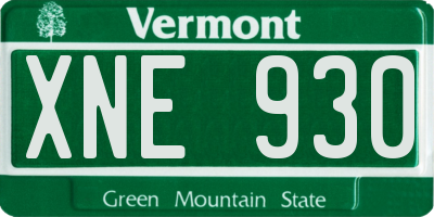 VT license plate XNE930