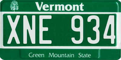 VT license plate XNE934