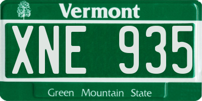 VT license plate XNE935