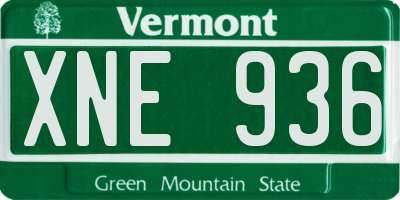 VT license plate XNE936