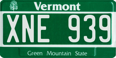 VT license plate XNE939