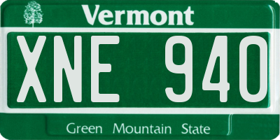 VT license plate XNE940