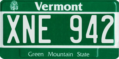 VT license plate XNE942