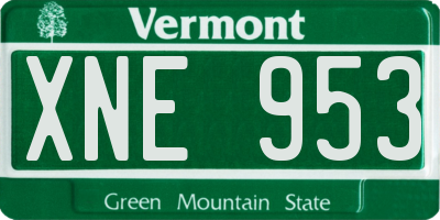 VT license plate XNE953