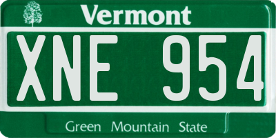 VT license plate XNE954