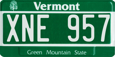VT license plate XNE957