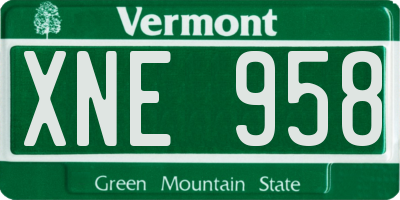 VT license plate XNE958