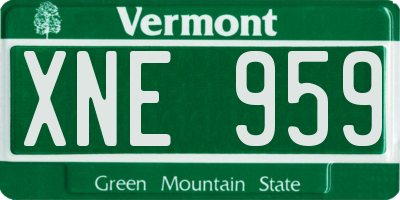 VT license plate XNE959