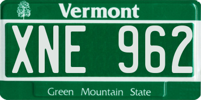 VT license plate XNE962