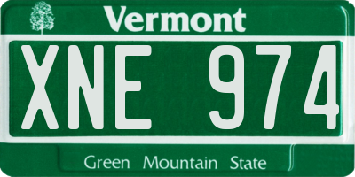 VT license plate XNE974
