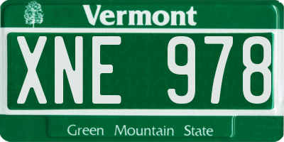 VT license plate XNE978