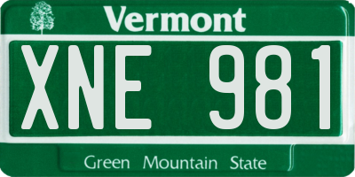 VT license plate XNE981