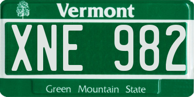 VT license plate XNE982