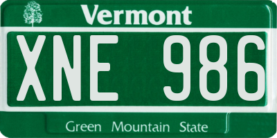 VT license plate XNE986