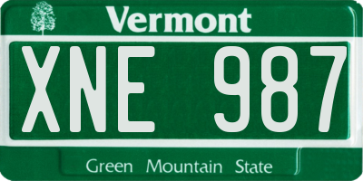 VT license plate XNE987