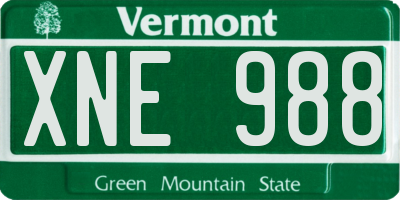 VT license plate XNE988