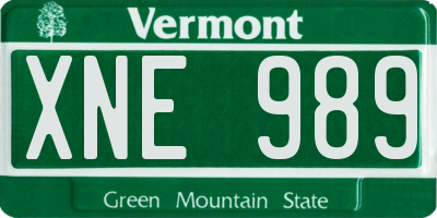 VT license plate XNE989