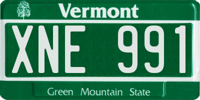 VT license plate XNE991