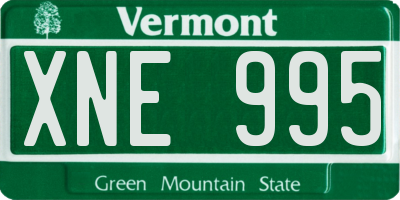 VT license plate XNE995