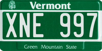 VT license plate XNE997