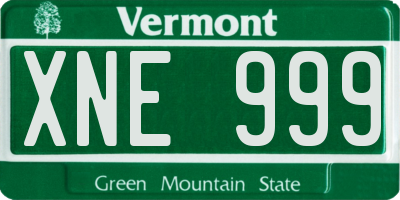 VT license plate XNE999