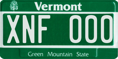 VT license plate XNF000