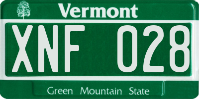 VT license plate XNF028