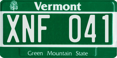 VT license plate XNF041