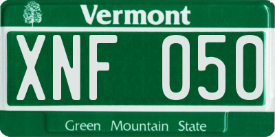 VT license plate XNF050