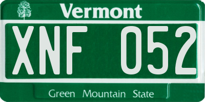 VT license plate XNF052
