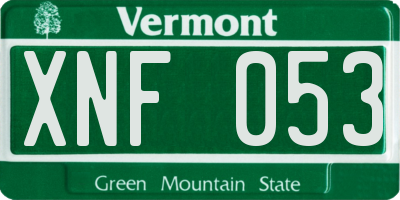 VT license plate XNF053