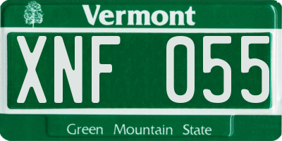 VT license plate XNF055
