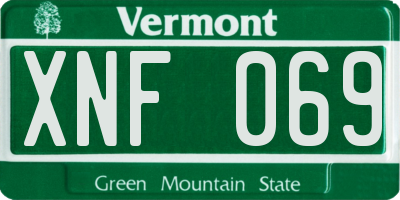 VT license plate XNF069