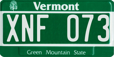 VT license plate XNF073