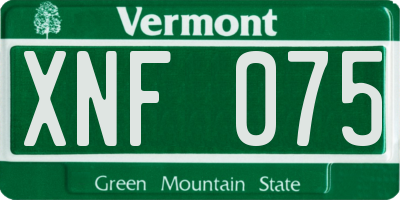 VT license plate XNF075