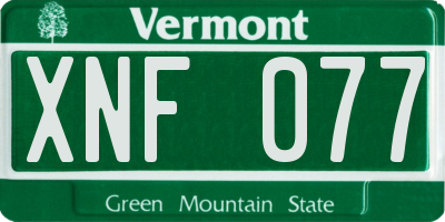 VT license plate XNF077