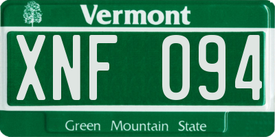 VT license plate XNF094