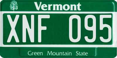 VT license plate XNF095