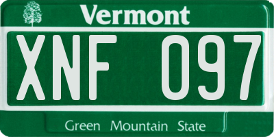 VT license plate XNF097