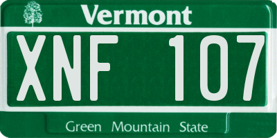 VT license plate XNF107