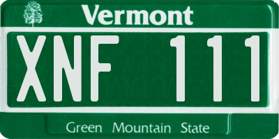 VT license plate XNF111