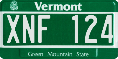 VT license plate XNF124