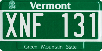 VT license plate XNF131