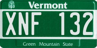 VT license plate XNF132