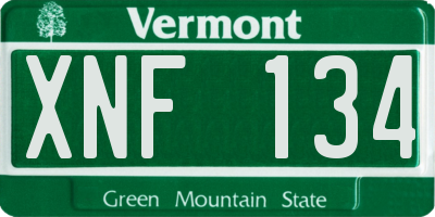 VT license plate XNF134