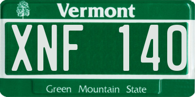 VT license plate XNF140