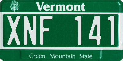 VT license plate XNF141